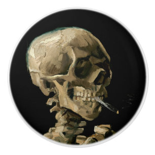 Vincent van Gogh - Skull with Burning Cigarette Ceramic Knob