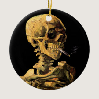 Vincent Van Gogh - Skull With Burning Cigarette Ceramic Ornament