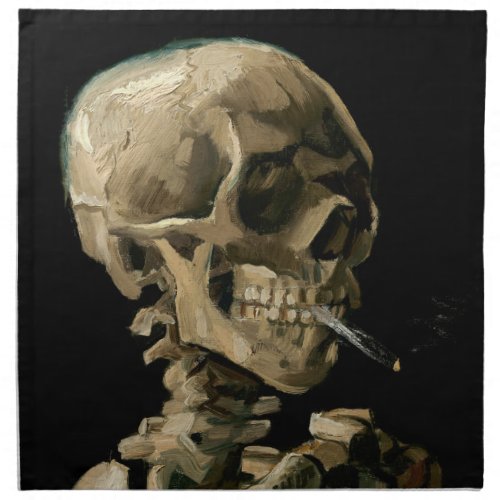 Vincent van Gogh _ Skull with Burning Cigarette Cloth Napkin