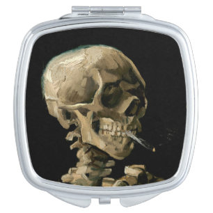 Vincent van Gogh - Skull with Burning Cigarette Compact Mirror