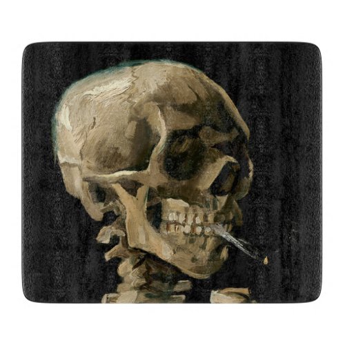 Vincent van Gogh _ Skull with Burning Cigarette Cutting Board