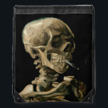 Vincent van Gogh - Skull with Burning Cigarette Drawstring Bag<br><div class="desc">Head of a Skeleton with a Burning Cigarette / Skull with Burning Cigarette / Crane de squelette fumant une cigarette - Vincent van Gogh,  1885</div>