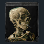 Vincent van Gogh - Skull with Burning Cigarette Drawstring Bag<br><div class="desc">Head of a Skeleton with a Burning Cigarette / Skull with Burning Cigarette / Crane de squelette fumant une cigarette - Vincent van Gogh,  1885</div>