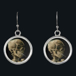 Vincent van Gogh - Skull with Burning Cigarette Earrings<br><div class="desc">Head of a Skeleton with a Burning Cigarette / Skull with Burning Cigarette / Crane de squelette fumant une cigarette - Vincent van Gogh,  1885</div>
