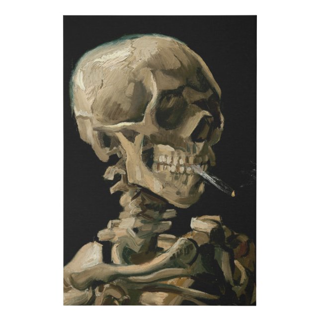 Vincent van Gogh - Skull with Burning Cigarette Faux Canvas Print (Front)