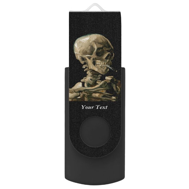 Vincent van Gogh - Skull with Burning Cigarette Flash Drive (Front Vertical)