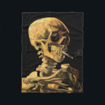 Vincent Van Gogh - Skull With Burning Cigarette Fleece Blanket<br><div class="desc">This oil on canvas from 1885 was painted while Van Gogh was a student at the Academie Royale des Beaux-Arts in Antwerp, Belgium and demonstrates his extraordinary skill with light and shadow and the human figure. Great gift for anti-smokers or for someone who wants to quit but could use a...</div>