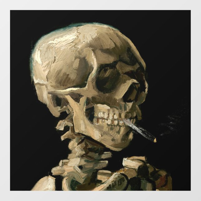 Vincent van Gogh - Skull with Burning Cigarette Floor Decals (Front)