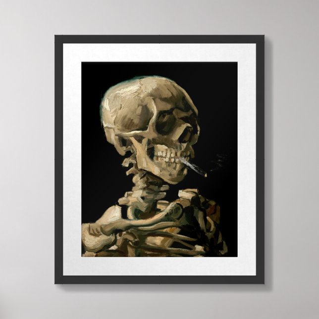 Vincent van Gogh - Skull with Burning Cigarette Framed Art (Framed Front)