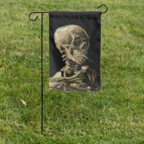 Vincent van Gogh _ Skull with Burning Cigarette Garden Flag