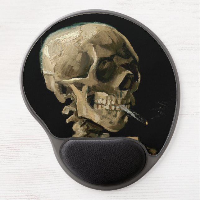 Vincent van Gogh - Skull with Burning Cigarette Gel Mouse Pad (Front)