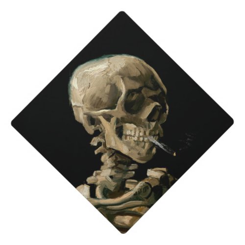 Vincent van Gogh _ Skull with Burning Cigarette Graduation Cap Topper