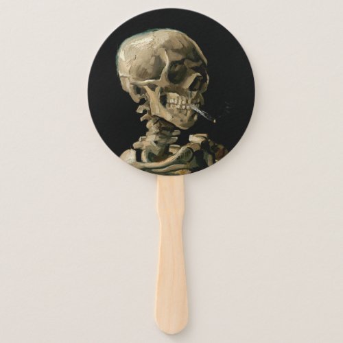 Vincent van Gogh _ Skull with Burning Cigarette Hand Fan