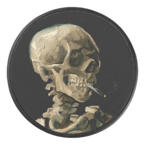 Vincent van Gogh _ Skull with Burning Cigarette Hockey Puck