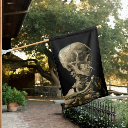 Vincent van Gogh _ Skull with Burning Cigarette House Flag