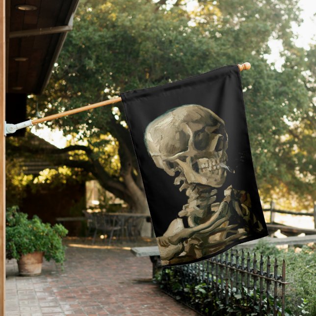 Vincent van Gogh - Skull with Burning Cigarette House Flag (In SItu)