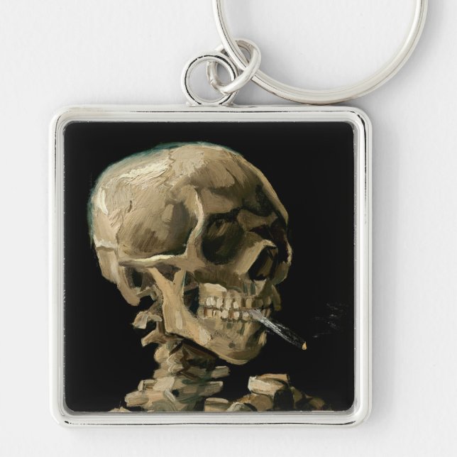 Vincent van Gogh - Skull with Burning Cigarette  Keychain (Front)