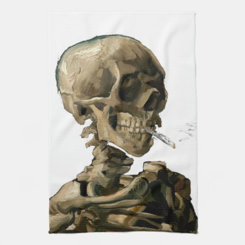 Vincent van Gogh _ Skull with Burning Cigarette Kitchen Towel