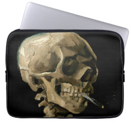 Vincent van Gogh - Skull with Burning Cigarette Laptop Sleeve