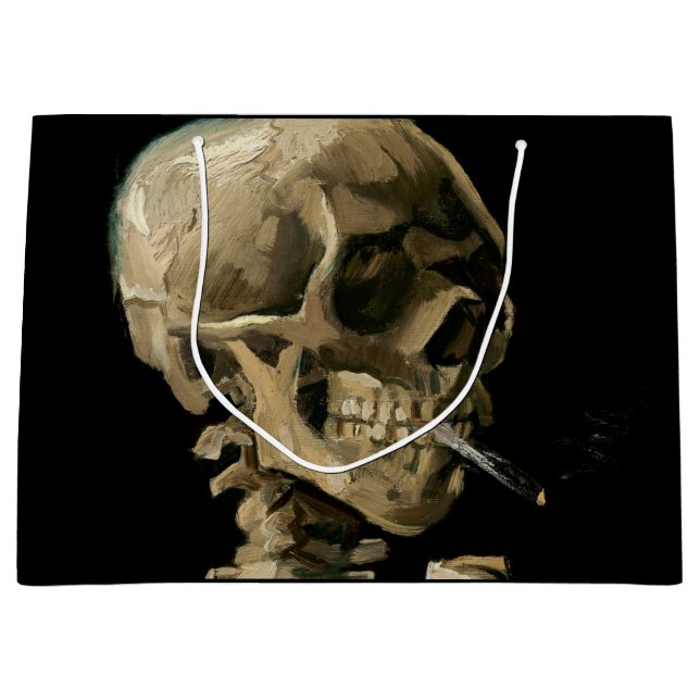 Vincent van Gogh - Skull with Burning Cigarette Large Gift Bag (Front)