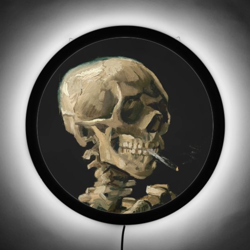 Vincent van Gogh _ Skull with Burning Cigarette LED Sign