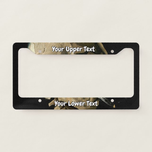 Vincent van Gogh - Skull with Burning Cigarette License Plate Frame (Front)