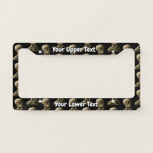 Vincent van Gogh - Skull with Burning Cigarette License Plate Frame (Front)