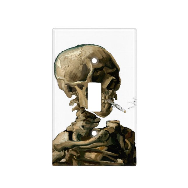 Vincent van Gogh - Skull with Burning Cigarette Light Switch Cover (Front)