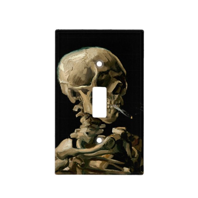 Vincent van Gogh - Skull with Burning Cigarette Light Switch Cover (Front)