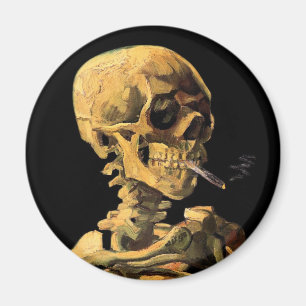 Vincent Van Gogh - Skull With Burning Cigarette Magnet
