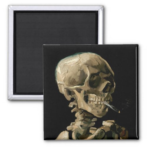 Vincent van Gogh _ Skull with Burning Cigarette Magnet