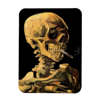 Vincent Van Gogh - Skull With Burning Cigarette Magnet by ArtLoversCafe at Zazzle