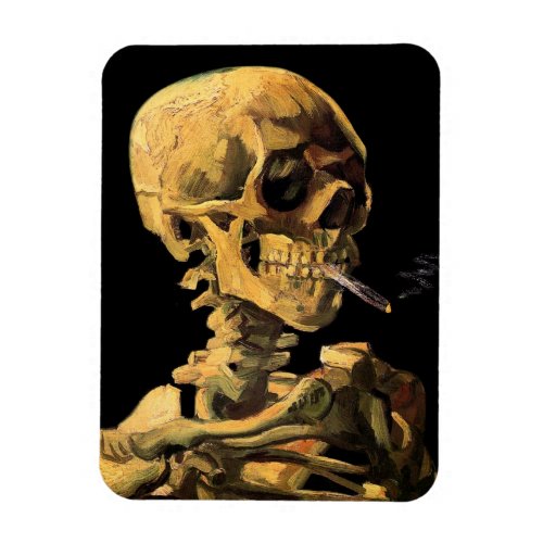 Vincent Van Gogh _ Skull With Burning Cigarette Magnet