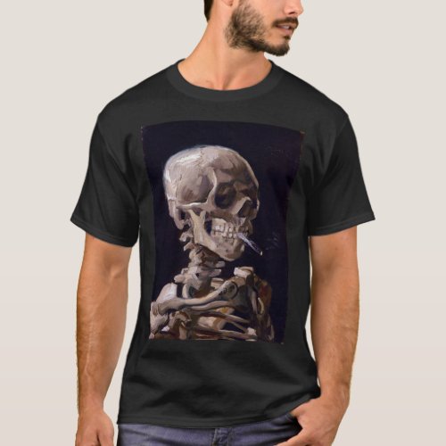 Vincent Van Gogh _ Skull with Burning Cigarette n T_Shirt