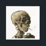 Vincent van Gogh - Skull with Burning Cigarette Napkins<br><div class="desc">Head of a Skeleton with a Burning Cigarette / Skull with Burning Cigarette / Crane de squelette fumant une cigarette - Vincent van Gogh,  1885</div>