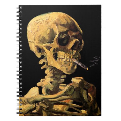 Vincent Van Gogh _ Skull With Burning Cigarette Notebook