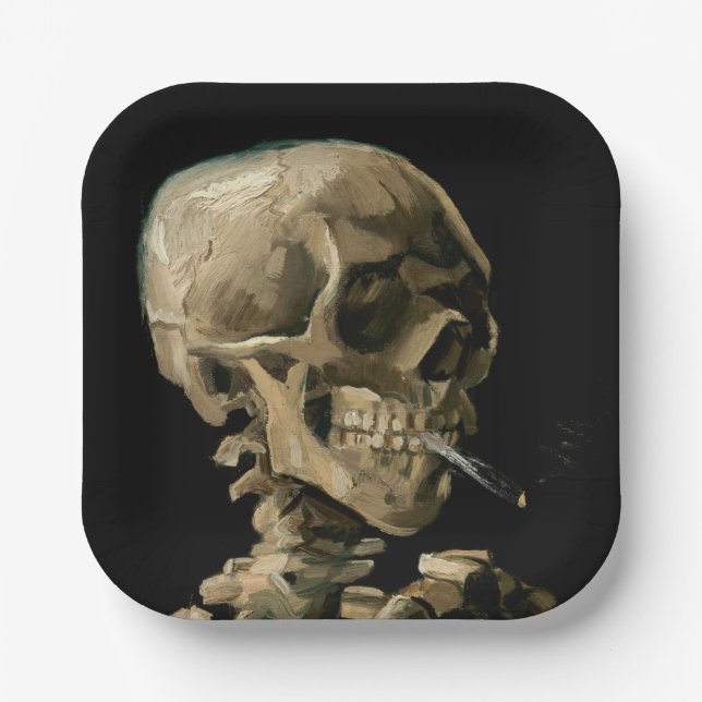 Vincent van Gogh - Skull with Burning Cigarette  Paper Plates (Front)