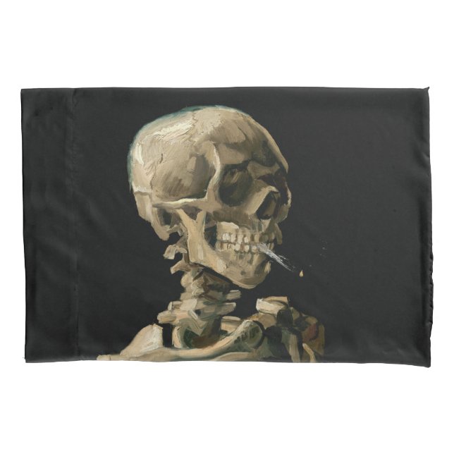 Vincent van Gogh - Skull with Burning Cigarette Pillow Case (Front)