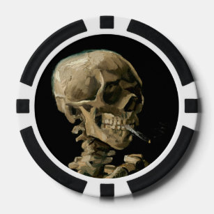 Vincent van Gogh - Skull with Burning Cigarette Poker Chips