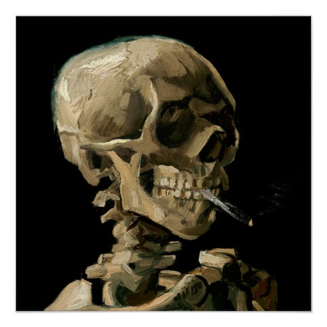 Vincent van Gogh - Skull with Burning Cigarette Poster (Front)