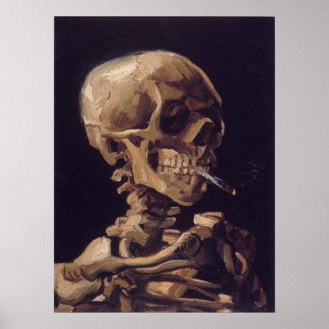 Vincent Van Gogh - Skull with Burning Cigarette Poster (Front)