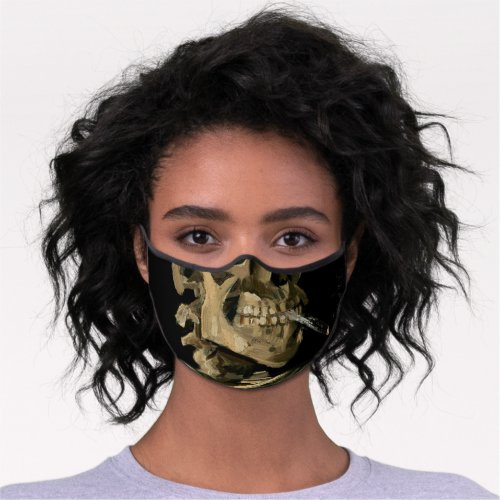 Vincent van Gogh _ Skull with Burning Cigarette Premium Face Mask