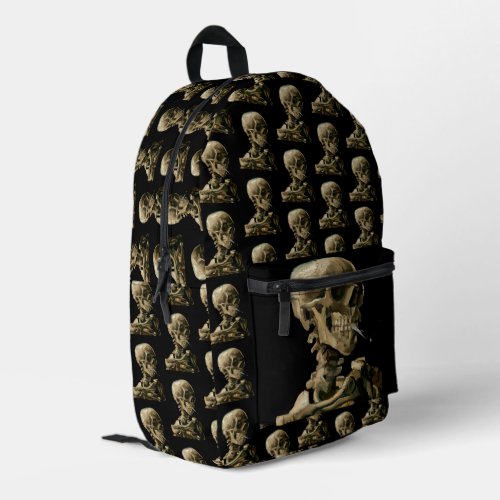 Vincent van Gogh _ Skull with Burning Cigarette Printed Backpack