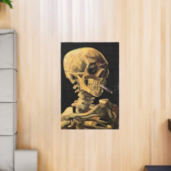 Vincent Van Gogh - Skull With Burning Cigarette Rug by ArtLoversCafe at Zazzle