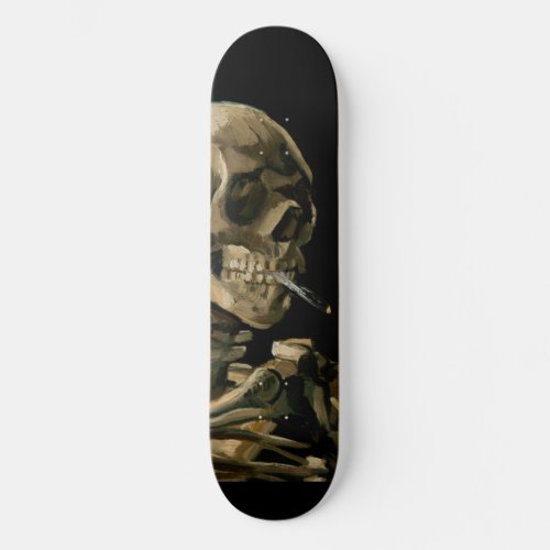 Vincent van Gogh _ Skull with Burning Cigarette Skateboard