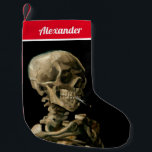 Vincent van Gogh - Skull with Burning Cigarette Small Christmas Stocking<br><div class="desc">Head of a Skeleton with a Burning Cigarette / Skull with Burning Cigarette / Crane de squelette fumant une cigarette - Vincent van Gogh,  1885</div>