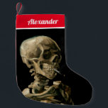 Vincent van Gogh - Skull with Burning Cigarette Small Christmas Stocking<br><div class="desc">Head of a Skeleton with a Burning Cigarette / Skull with Burning Cigarette / Crane de squelette fumant une cigarette - Vincent van Gogh,  1885</div>