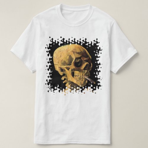 Vincent Van Gogh _ Skull With Burning Cigarette T_Shirt