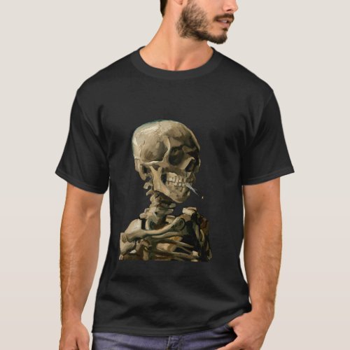 Vincent van Gogh _ Skull with Burning Cigarette T_Shirt