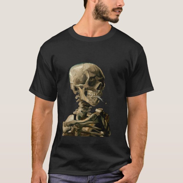 Vincent van Gogh - Skull with Burning Cigarette T-Shirt (Front)